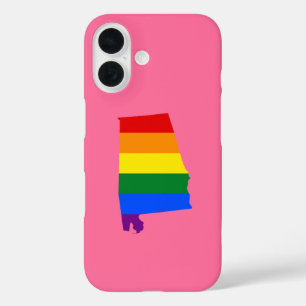 Alabama state rainbow map  iPhone 16 case