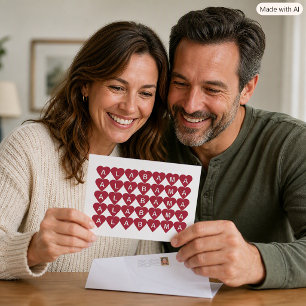 Alabama State Red Heart Pattern Postcard