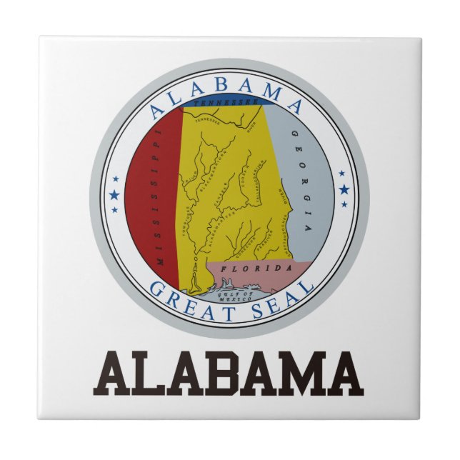 Alabama State Seal Ceramic Tile (Front)