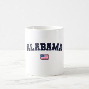 Alabama State USA Flag Vintage Distressed Coffee Mug