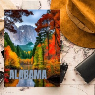 Alabama, State, USA, Vintage, Nature, Autumn, Postcard