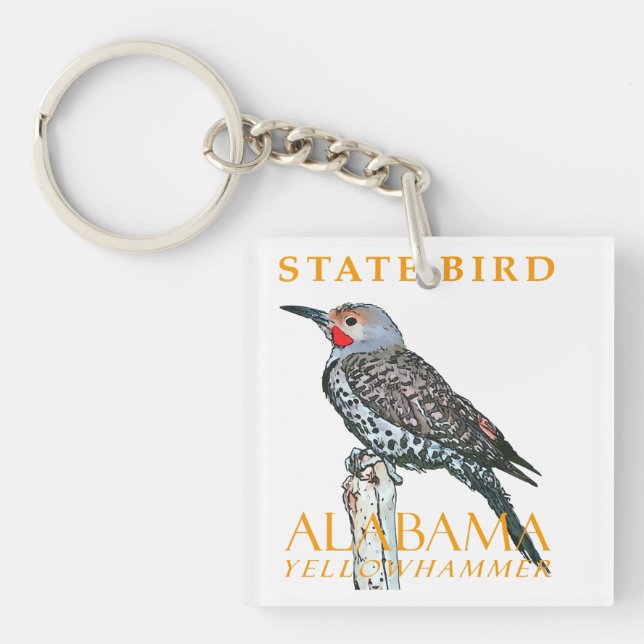 Alabama Territory Bird The Common Flicker Key Ring (Front)