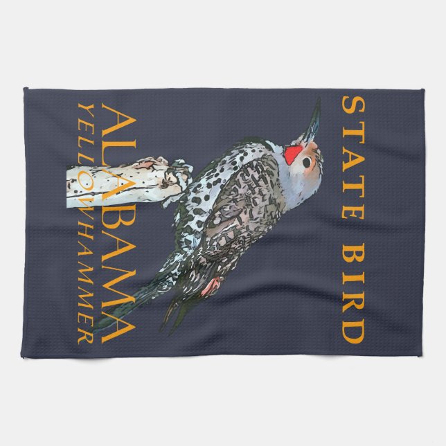 Alabama Territory Bird The Common Flicker Tea Towel (Horizontal)