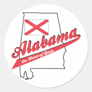 Alabama - The Heart of Dixie Classic Round Sticker