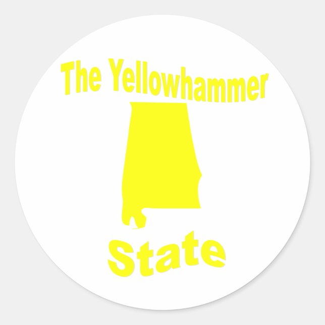 Alabama: The Yellowhammer State Classic Round Sticker (Front)