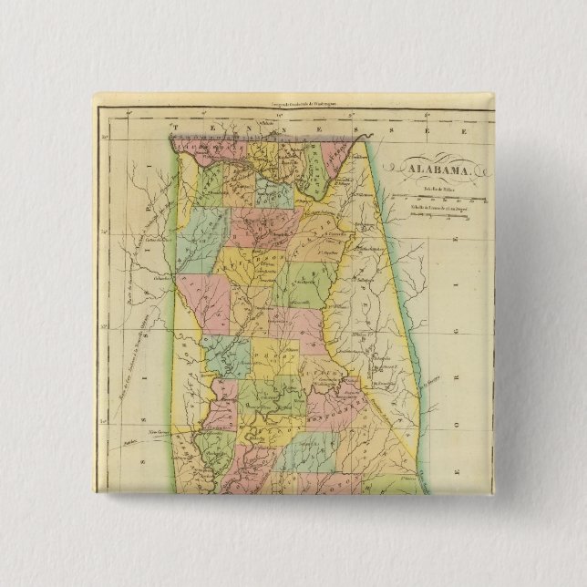 Alabama US 15 Cm Square Badge (Front)