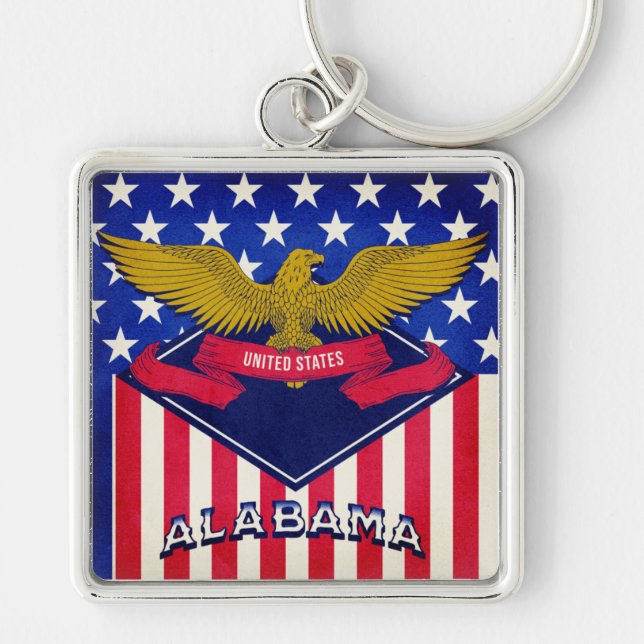Alabama USA Flag  Key Ring (Front)