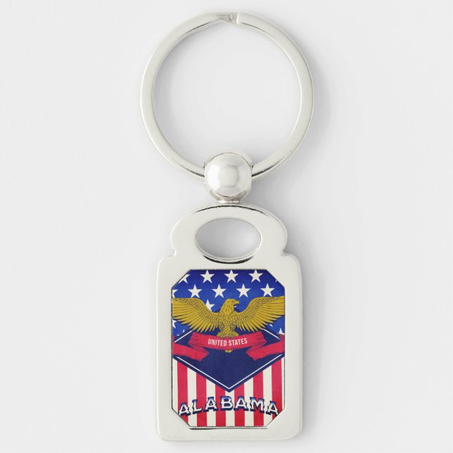 Alabama USA Flag  Keychain (Front)