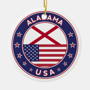 Alabama, USA States, Alabama Ceramic Ornament