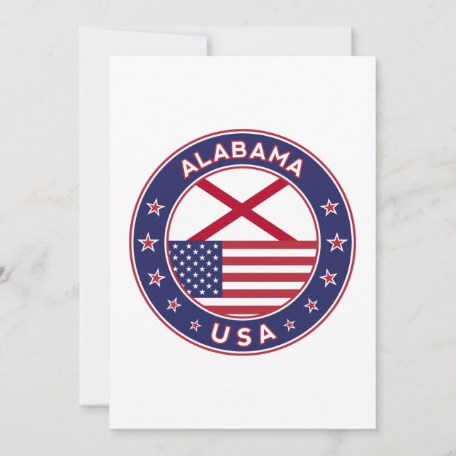 Alabama, USA States, Alabama sticker Invitation (Front)