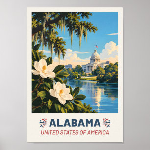 Alabama USA – Vintage Travel Poster