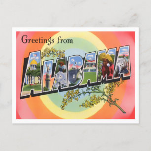 Alabama Vintage Big Letters Postcard