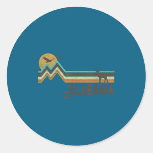 Alabama Vintage Men Women 70s Classic Round Sticker