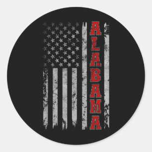 Alabama - Vintage Patriotic Usa Flag Football Seas Classic Round Sticker