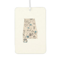 Alabama Vintage Picture Map  Air Freshener
