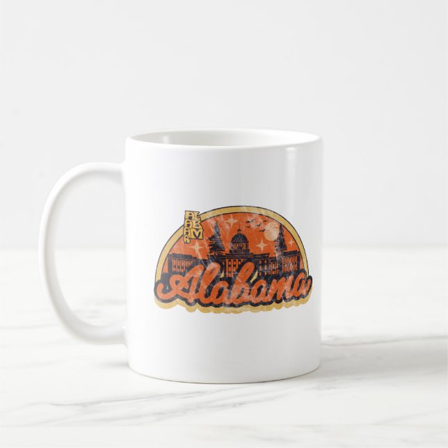 Alabama Vintage Travel Coffee Mug (Left)