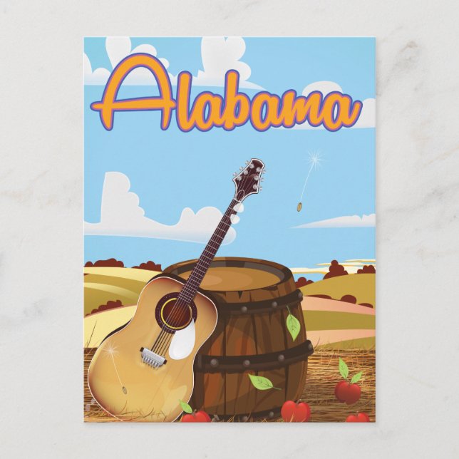 Alabama vintage travel poster postcard (Front)