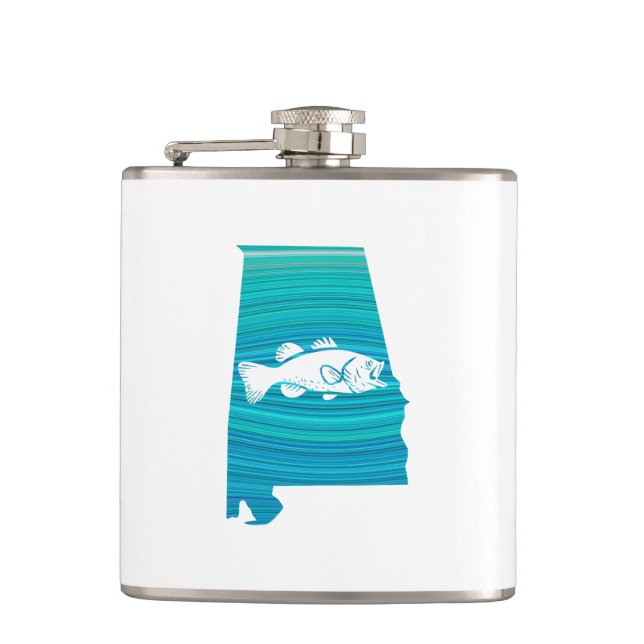 Alabama Wave Fishing Hip Flask (Front)