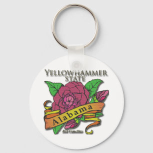 Alabama Yellowhammer State Camellias Key Ring