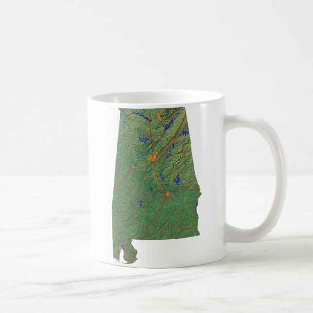 Alabaman Flag + Map Mug (Right)