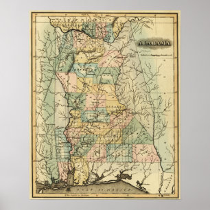 AlabamaPanoramic MapAlabama Poster