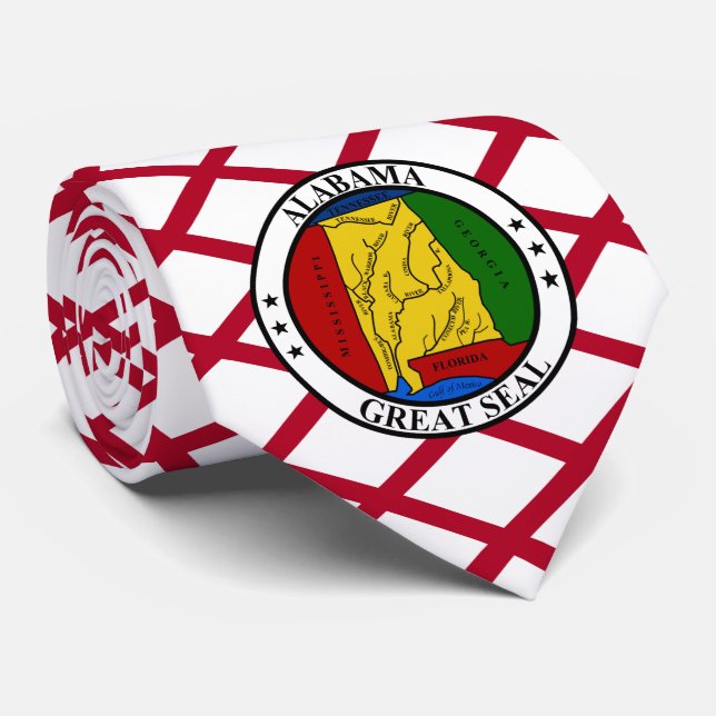Alabamian Flag & Seal, Flag of Alabama Tie (Rolled)