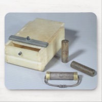 Alabaster box and bronze and silver seal cylinders