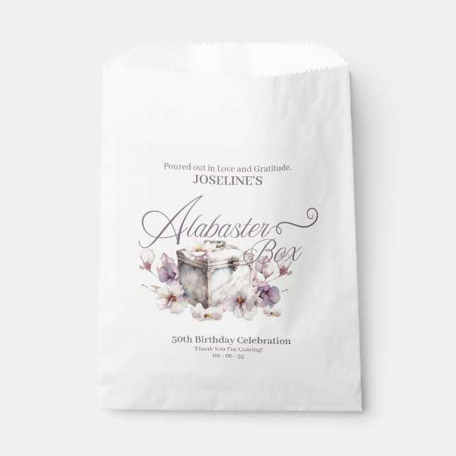 Alabaster Box Birthday  Favour Bag (Front)