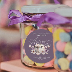 Alabaster Box Purple Birthday Classic Round Sticker