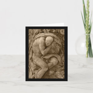 Alabaster Carving Valencia Tint Vertical Sticker  Card