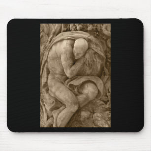 Alabaster Carving Valencia Tint Vertical Sticker Mouse Pad