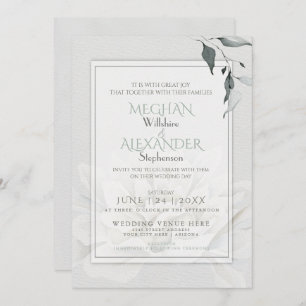 Alabaster Dahlia Watercolor Invitation
