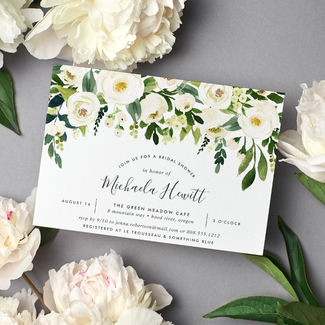 Alabaster Floral Bridal Shower Invitation (Creator Uploaded)