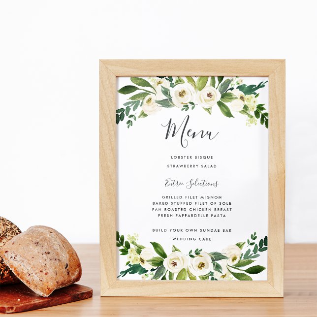 Alabaster Floral Menu Sign (Creator Uploaded)