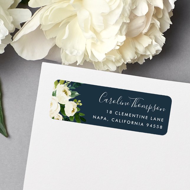 Alabaster Floral Return Address Label (Creator Uploaded)