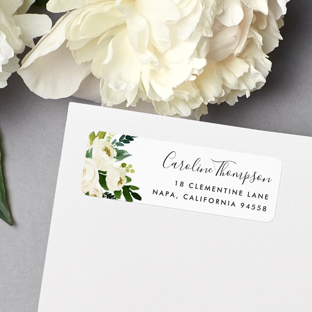 Alabaster Floral Return Address Label (Creator Uploaded)