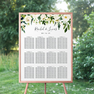 Alabaster Floral Wedding Seating Chart