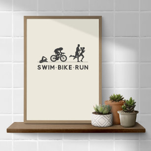 Alabaster • Swim Bike Run Triathlon Icon Series Poster