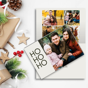 Alabaster White "HO HO HO" Holiday Card