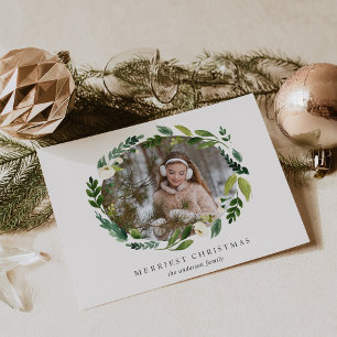Alabaster Wreath Holiday Photo Card
