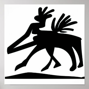 ALACERO Ancient Petroglyph Stag Spirit Art Poster