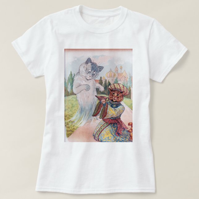 Aladdin and the Magic Lamp, Louis Wain T-Shirt (Design Front)