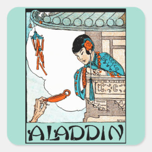 Aladdin Chinese Vintage Magic Lantern  Square Sticker