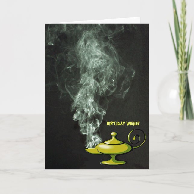 Aladdin's Lamp Birthday Card (Front)