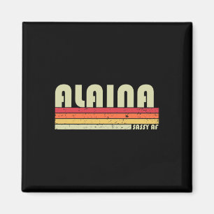 Alaina Gift Name Personalised Retro Vintage 80s 90 Magnet