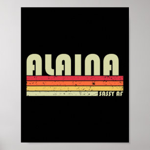Alaina Gift Name Personalised Retro Vintage 80s 90 Poster
