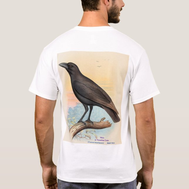 'Alala, or Hawaiian Crow, double art # 1 T-Shirt (Back)