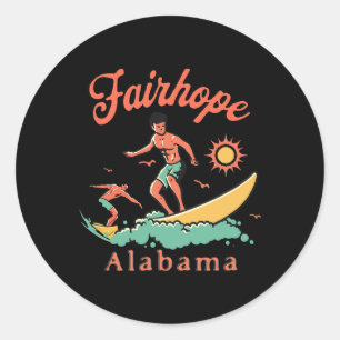 Alama Fairhope Surfer Al Surfing Beach Vacation Classic Round Sticker