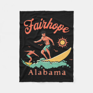 Alama Fairhope Surfer Al Surfing Beach Vacation Fleece Blanket