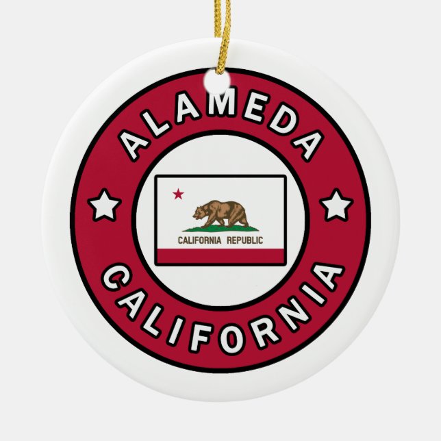 Alameda California Ceramic Ornament (Front)